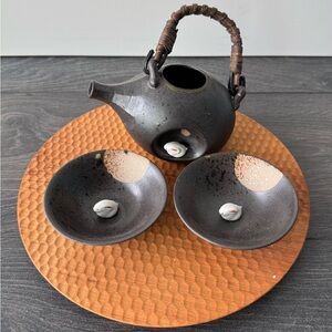 Elegant Black Ceramic Teapot Set